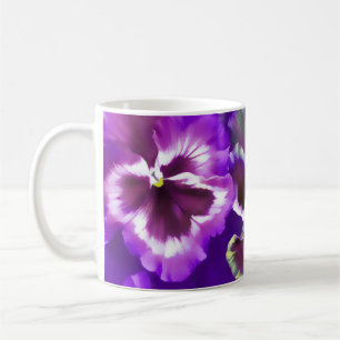 Taza estilizada púrpura del arte de la flor de lo