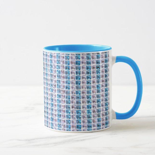 Taza Estilo azul ciánico de los diamantes de imitación (Derecha)