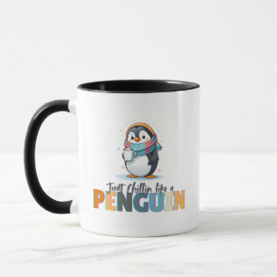 Taza Estilo caricaturista chillón como café pingüino