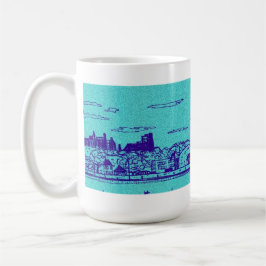 Taza Estilo de cómic verde azulado Chicago Mug