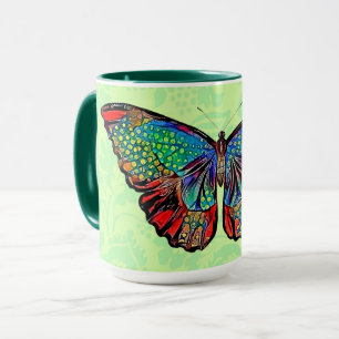 Taza Estilo de cosecha de mariposa estilo vintage