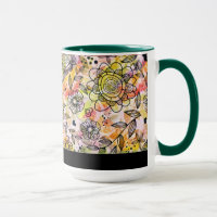 Estilo de doodle de diseño floral de tonos pastel