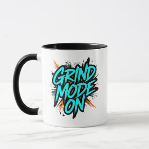 Taza Estilo de grafiti azul turquesa "Modo Moler Activa