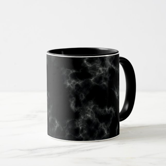 Taza Estilo de mármol elegante - negro (Anverso derecho)