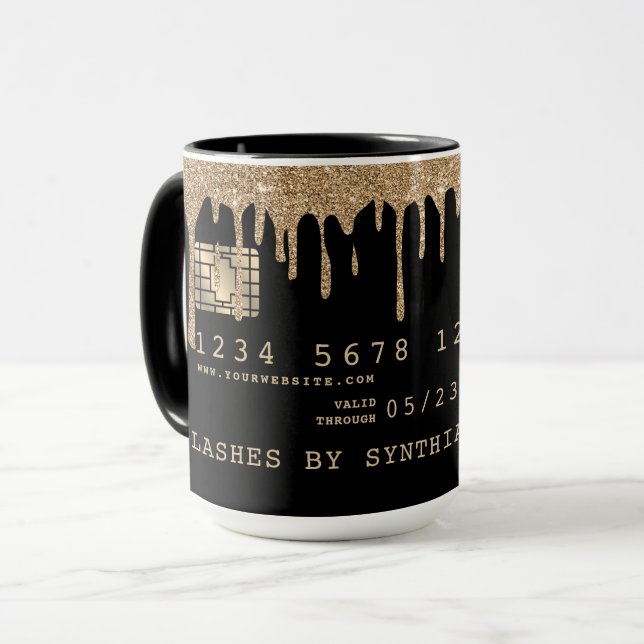 Taza Estilo de tarjeta de crédito Oro de goteo (Anverso izquierdo)