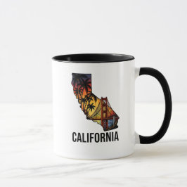 Taza Estilo de tatuaje de esquema de estado de Californ