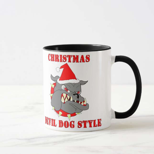 Taza Estilo del perro de diablo del navidad del Cuerpo (Derecha)