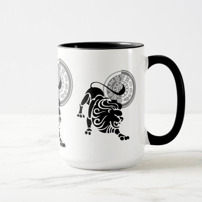 Taza Estilo griego Leo Lion Zodiac Chart (Derecha)