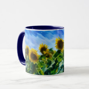 Taza Estilo Pastel Art Sunflower Café Tea Mug