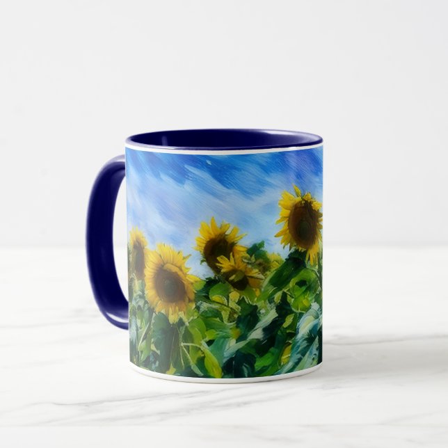 Taza Estilo Pastel Art Sunflower Café Tea Mug (Anverso izquierdo)