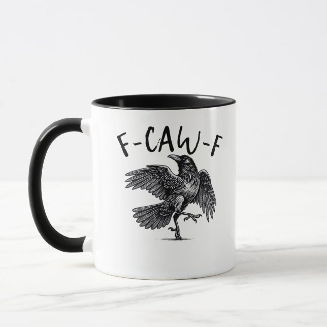 Taza Estilo Retro Clásico Cuervo F Caw F (Izquierda)