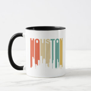 Taza Estilo retro de la silueta de Houston Texas de los