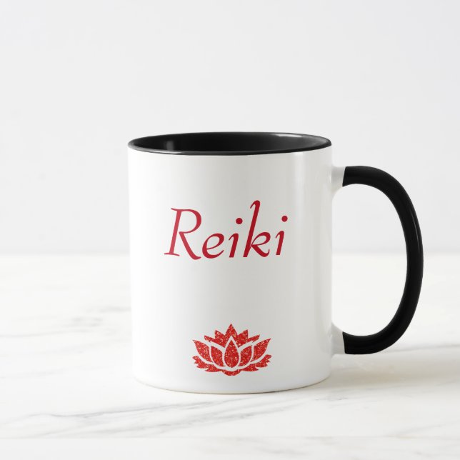 Taza Estilo rojo de los principios de Reiki (Derecha)