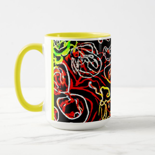 Taza Estiloso y colorido Patrones de neón (Izquierda)