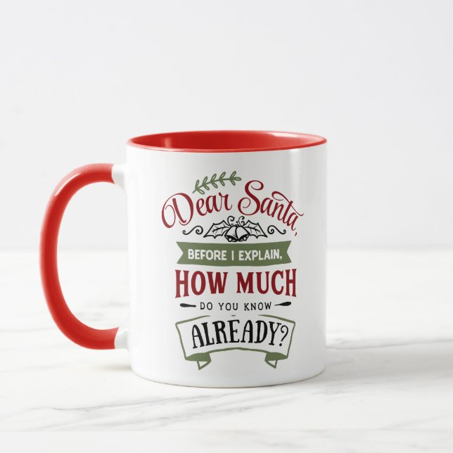 Taza Estimado Papá Noel Antes De Explicar Cita De Navid (Izquierda)