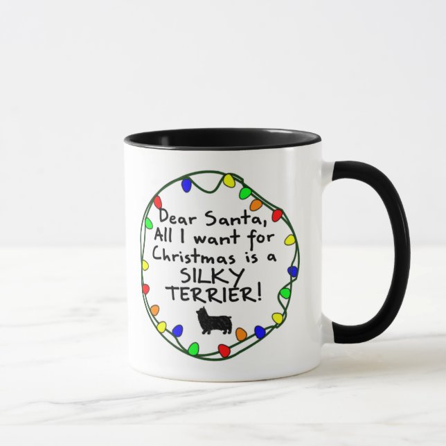 Taza Estimado Santa Terrier sedoso (Derecha)