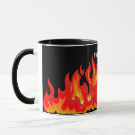 Taza "Esto está bien" (blanco + fuego y llamas)