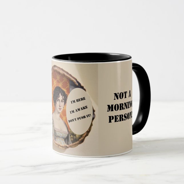 Taza Estoy aquí, estoy despierto, ¡NO LO IMPULSES! Edit (Anverso derecho)