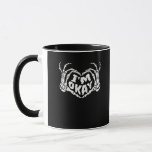 Taza Estoy bien, divertida Halloween Costume Skeleton M
