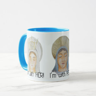 Taza Estoy con ella - bendita Mary Blue Mug