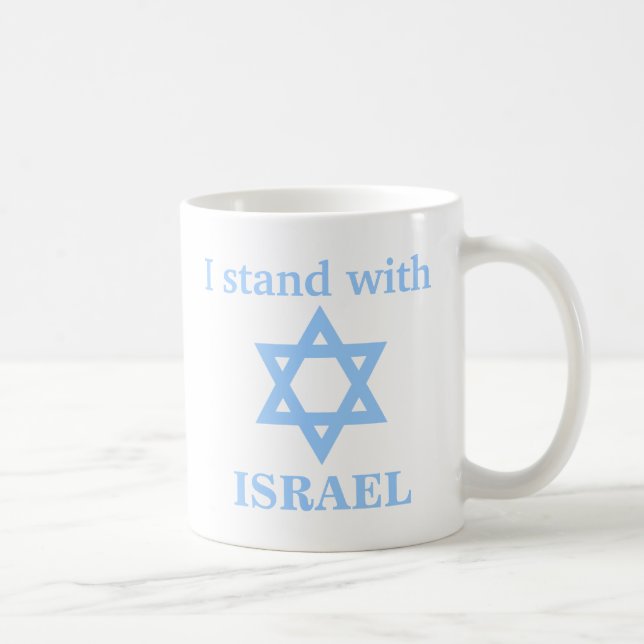 Taza Estoy de pie con la estrella azul claro de ISRAEL  (Derecha)