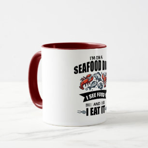 Taza Estoy En Una Dieta De Mariscos Veo Comida Y Me La