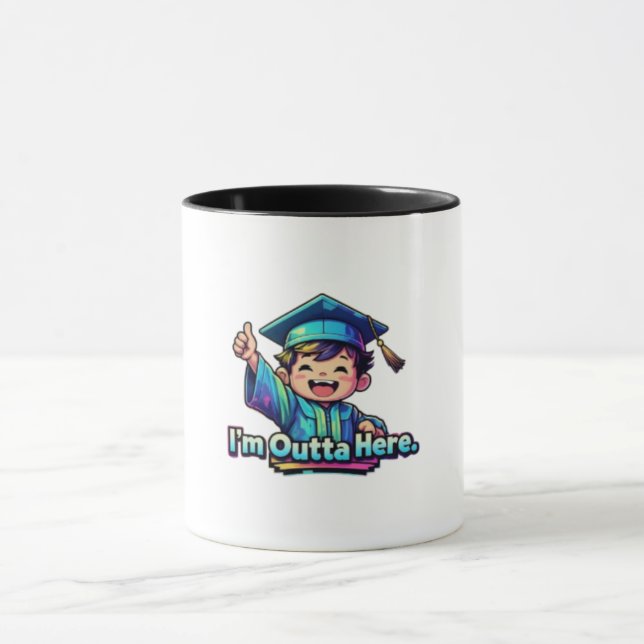 Taza Estoy fuera de aquí Personalizado de graduados (Centro)