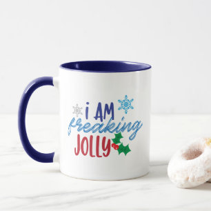 Taza Estoy loco de alegría, espíritu de Navidad alegre