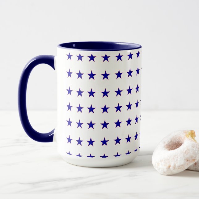 Taza Estrella azul de la bandera estadounidense (Con donut)