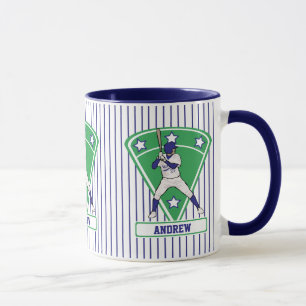 Taza Estrella azul de la batería de béisbol personaliza