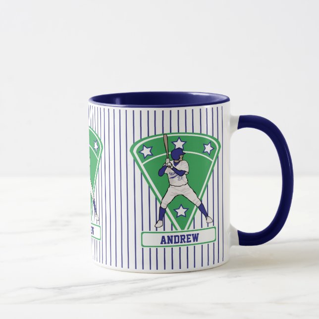 Taza Estrella azul de la batería de béisbol personaliza (Derecha)