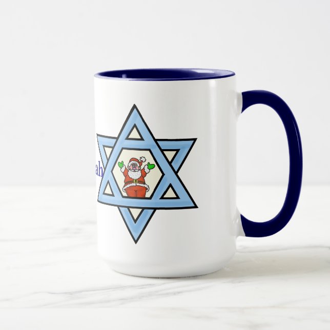 Taza Estrella de David y Santa Chrismukkah Mug (Derecha)