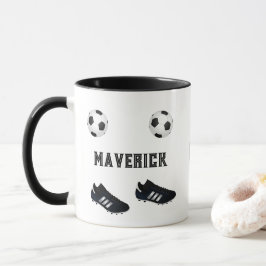 Taza Estrella de fútbol añade texto de nombre