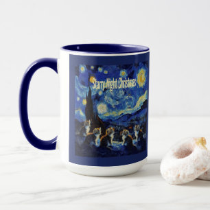 Taza Estrella de Navidad Noche estrellada Van Gogh Aman