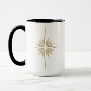 Taza Estrella del nacimiento de Belén Escritura Negra N
