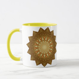 Taza Estrella Naranja marrón Mandala
