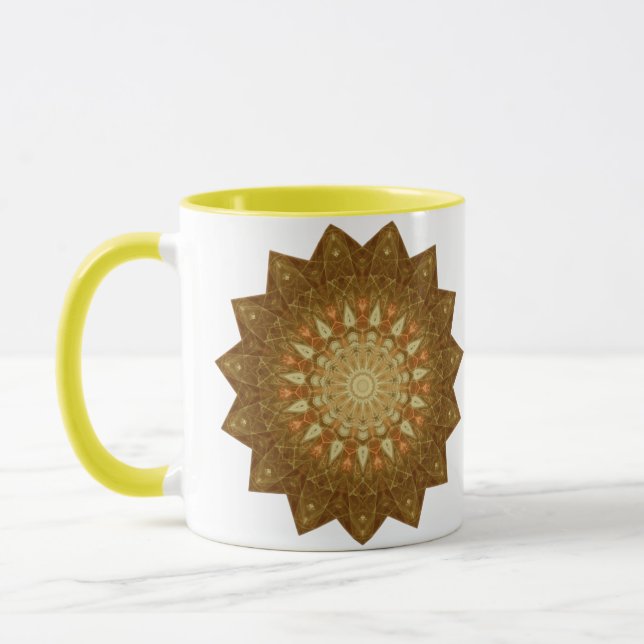 Taza Estrella Naranja marrón Mandala (Izquierda)