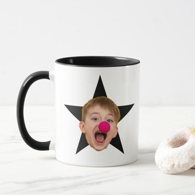 Taza Estrella personalizado frente al café Mug, el mejo (Con donut)