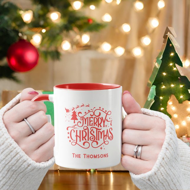 Taza Estrella roja desgarradora Feliz Mugre de Navidad (Subido por el creador)