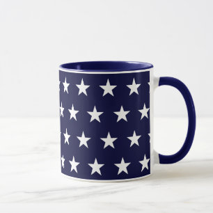 Taza Estrellas azules marino y blancas