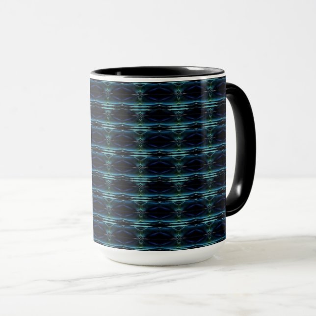 Taza Estrellas de arcoiris verdes azules, patrón Artdec (Anverso derecho)