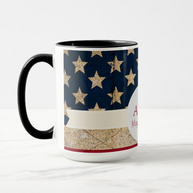 Taza Estrellas de bandera de Estados Unidos y bandas Mo (Izquierda)