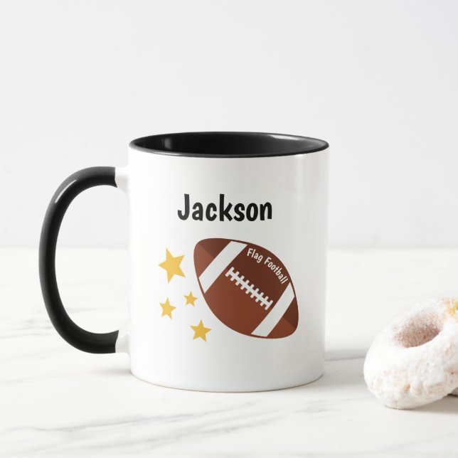 Taza Estrellas de fútbol con bandera infantil personali (Con donut)