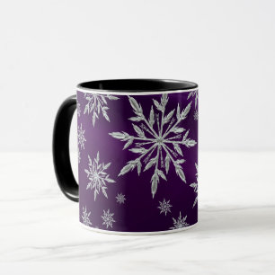Taza Estrellas de Navidades morados con cristal de hiel