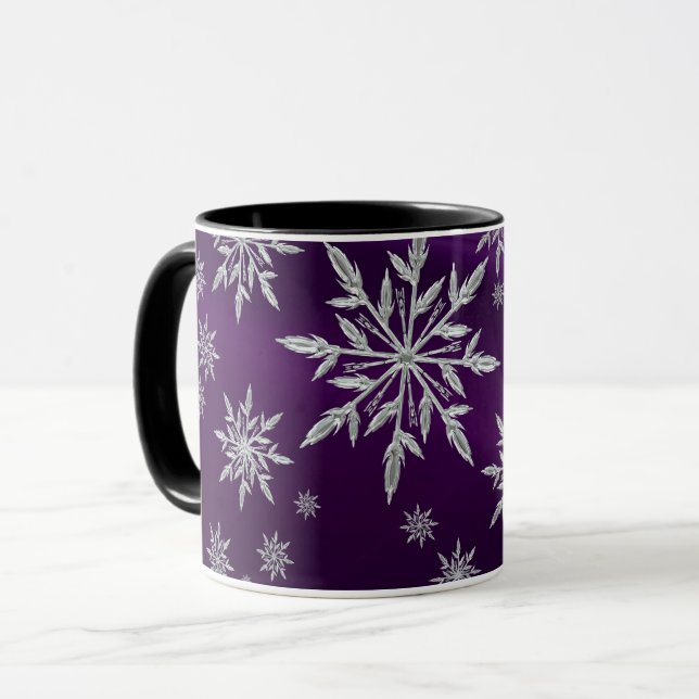 Taza Estrellas de Navidades morados con cristal de hiel (Anverso izquierdo)