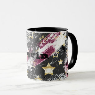 Taza Estrellas de oro grunge abstracto moderno urbano