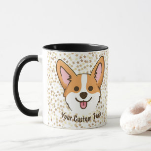 Taza Estrellas de perro de cachorro galés personalizad