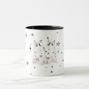 Taza "Estrellas de Punk" de gato fantasma espeluznante