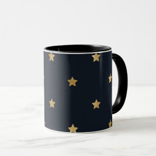 Taza Estrellas doradas en negro de medianoche