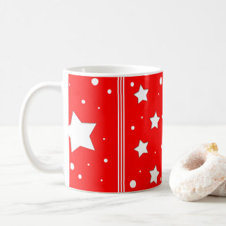 Taza - Estrellas en fondo rojo